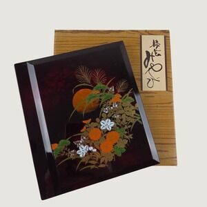 Vintage Japanese Lacquerware Photo Album Plastic Sleeve Makie Yamanaka